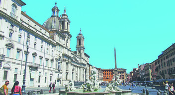 A Piazza Navona a SantʼAgnese in Agone-templommal